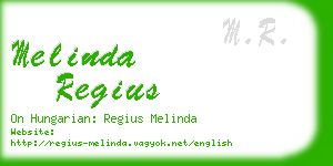 melinda regius business card